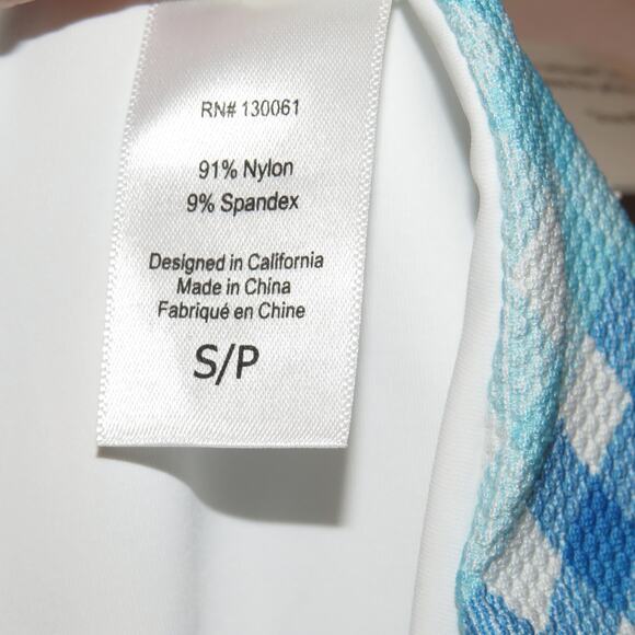 L*Space Portia Blue Picnic Plaid High Waist Bikini Swim Bottoms - Picture 7 of 8